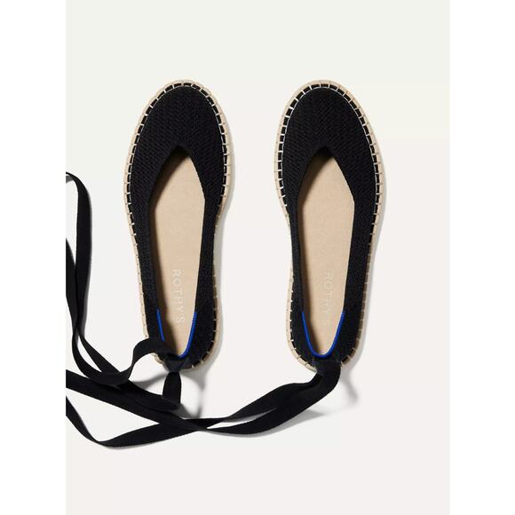 NWOB Rothy’s The Espadrille Flat with Strap Black - Picture 2 of 8